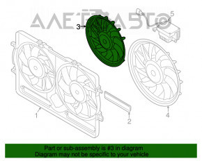 Ventilatorul de răcire dreapta pentru Audi Q5 8R 09-17 2.0T, hibrid, nou, neoriginal