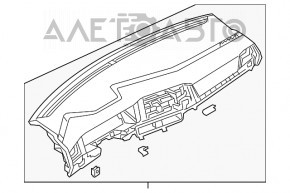 Torpedo panoul frontal fără AIRBAG VW Jetta 19- nou neoriginal