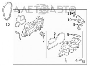 Помпа водяная VW Jetta 19- 1.4T новый неоригинал