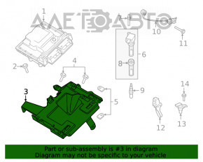 Кронштейн блока ECU компьютер двигателя Ford Explorer 20-