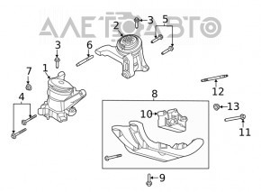 Pernele motorului stâng Ford Explorer 20- 2.3T