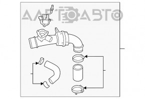 Tubul de intercooler dreapta pentru Ford Explorer 20- 2.3T din plastic, cu supapa