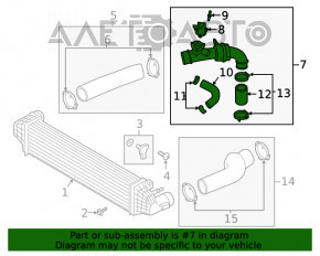 Tubul de intercooler dreapta pentru Ford Explorer 20- 2.3T din plastic, cu supapa