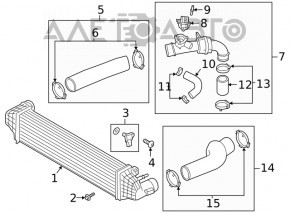 Tubul de intercooler dreapta pentru Ford Explorer 20- 2.3T din plastic, cu supapa