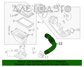 Conductă de aer către filtrul de aer pentru Ford Explorer 20- 2.3T