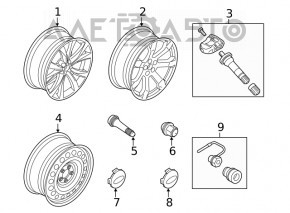 Capac central pentru jantă Ford Explorer 20- 54mm crom