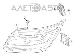 Far dreapta față asamblată Ford Explorer 20- LED, nisip, zgârieturi