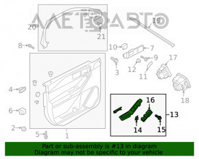 Maneta de control a geamului electric din față, dreapta, pentru Ford Explorer 20-, negru