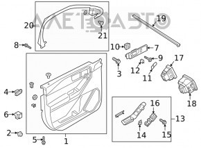 Maneta de control a geamului electric din față, dreapta, pentru Ford Explorer 20-, negru