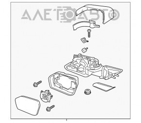 Зеркало боковое правое Ford Explorer 20- поворотник, подогрев, камера, BSM