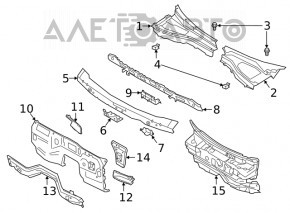 Grila stergatoarelor dreapta din plastic pentru Ford Explorer 20-