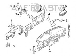 Торпедо передняя панель с AIRBAG Ford Explorer 20- черная, под чистку