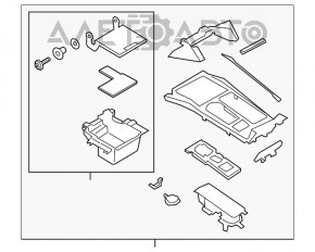 Консоль центральная подлокотник и подстаканники Ford Explorer 20- черн