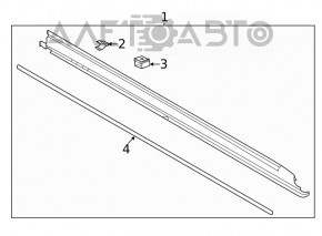 Pragul stâng Ford Explorer 20- cu garnitură, structură, zdrobit