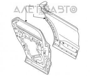 Дверь голая задняя правая Ford Explorer 20- белый AZ, вмятина
