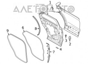 Garnitura de etanșare a cadrului ușii din spate, dreapta, pentru Ford Explorer 20-