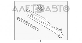 Capac usa inferioara spate dreapta Ford Explorer 20- cu ornamente cromate, prinderea este rupta, zgariata, lovituri