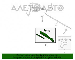 Capac usa inferioara spate dreapta Ford Explorer 20- cu ornamente cromate, prinderea este rupta, zgariata, lovituri