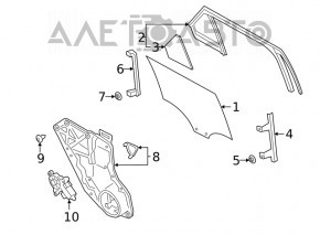 Garnitură de etanșare a geamului din spate dreapta pentru Ford Explorer 20- cu geam