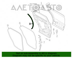 Уплотнитель двери боковой задний правый Ford Explorer 20- задний, на кузове