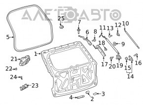 Ușa portbagajului goală a unui Ford Explorer din 2020