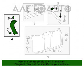 Capacul portbagajului dreapta Ford Explorer 20- negru