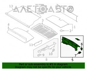 Capacul portbagajului Ford Explorer 20- zgârieturi, fixările sunt rupte, plasticul este decolorat.