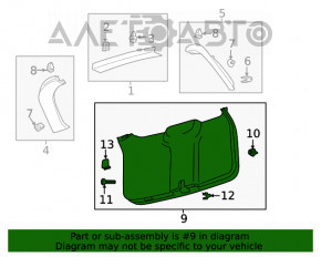 Capacul portbagajului Ford Explorer 20- negru