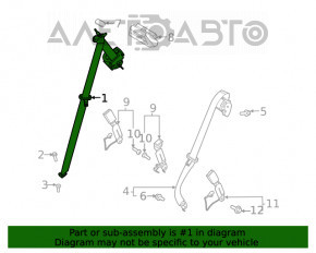 Ремень безопасности задний правый Ford Explorer 20-