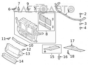 Deflectorul radiatorului de sus Ford Explorer 20-