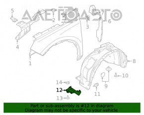 Bara noroiului din fața aripioarei dreapta Ford Escape MK4 20- cauciuc