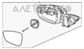 Зеркало боковое правое Ford Escape MK4 20-22 7 пинов, BSM золотистое