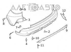 Buza bara spate Ford Escape MK4 20-22 structura pentru 2 tevi zgarieturi.