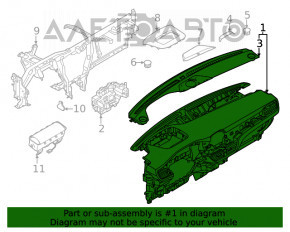 Panoul frontal al torpedo-ului fără AIRBAG pentru Ford Escape MK4 20-22 cu 2 difuzoare.