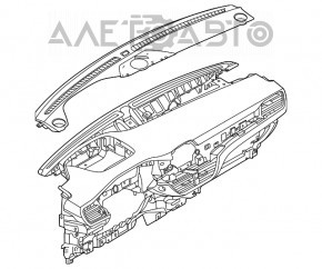 Panoul frontal cu AIRBAG pentru Ford Escape MK4 20- sub buton, 2 difuzoare, suporturi rupte.