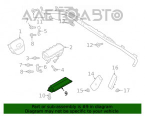 Airbag-ul de genunchi pentru șoferul din partea stângă a mașinii Ford Escape MK4 20-