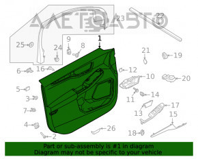 Capacul ușii, cartela frontală dreapta Ford Escape MK4 20-22, negru.