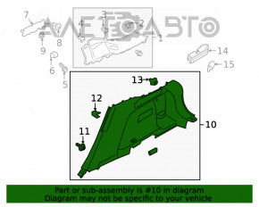 Capacul arcului drept Ford Escape MK4 20- negru.