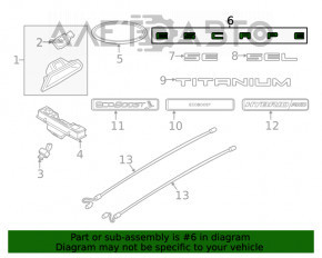 Emblema cu inscripția "Escape" de pe ușa portbagajului Ford Escape MK4 20- este îndoită în formă de "C".