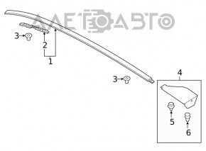 Capacul balamalei portbagajului dreapta Ford Escape MK4 20- fără panoramă, zgârieturi