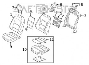 Scaun de pasager Ford Escape MK4 20-22 cu reglaj mecanic, piele bej cu negru, impecabil