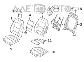 Scaun șofer Ford Escape MK4 20- fără airbag, electric, cu încălzire, material textil gri, de curățat chimic.