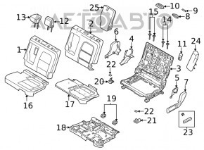 Задний ряд сидений 2 ряд Ford Escape MK4 20-22 без airbag, механич, тряпка сер