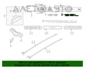 Emblema inscripționată SEL pe ușa portbagajului Ford Escape MK4 20-22