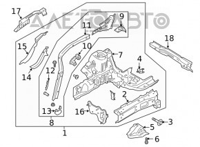 Partea din față dreapta a Ford Escape MK4 20-22 tip 1, argintie, pe caroserie.