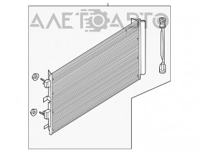 Radiatorul condensatorului de aer condiționat Ford Escape MK4 20- 1.5T, 2.0T fără carlig de remorcare