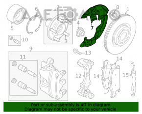 Capacul discului de frână din față dreapta Ford Escape MK4 20-