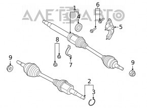 Articolul de transmisie a arborelui de transmisie din față dreapta pentru Ford Escape MK4 20- 1.5T FWD, partea interioară.