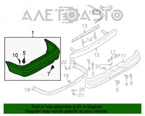 Bara spate Mitsubishi Lancer 8 01-04 alb, cu suportul rupt, zgârietură