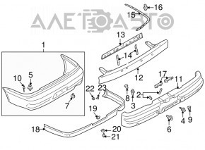 Bara spate Mitsubishi Lancer 8 01-04 alb, cu suportul rupt, zgârietură